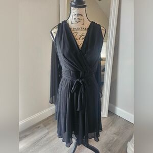 DKNY Elegant Black Wrap Dress NWT